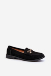 Women's Loafers on Flat Heel with Embellishment Black Aviole