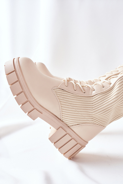 High boots with sock Beige Monteri