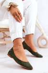 Baleriny Damskie Zamszowe Khaki Maciejka 04100-45