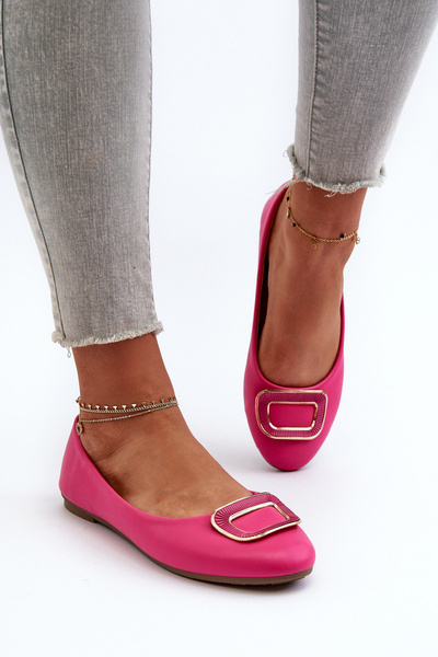 Baleriny Z Ozdobą Eko Skóra Fuksja Enicoria 9988-72