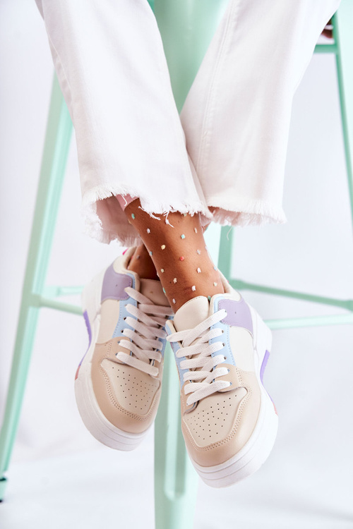 Women's Sport Leather Shoes Beige Francis