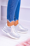 Silver Women's Sports Shoes with Sequins Lu Boo Infinitiale