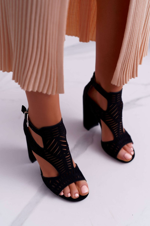 Women's Stiletto Sandals Peep Toe Black Carmelita