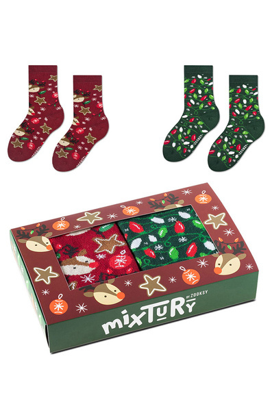 Zooksy mixTURY Christmas Tree Socks Set For Children