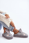 Women's Furry Slippers With Bunny Grey Naveritte