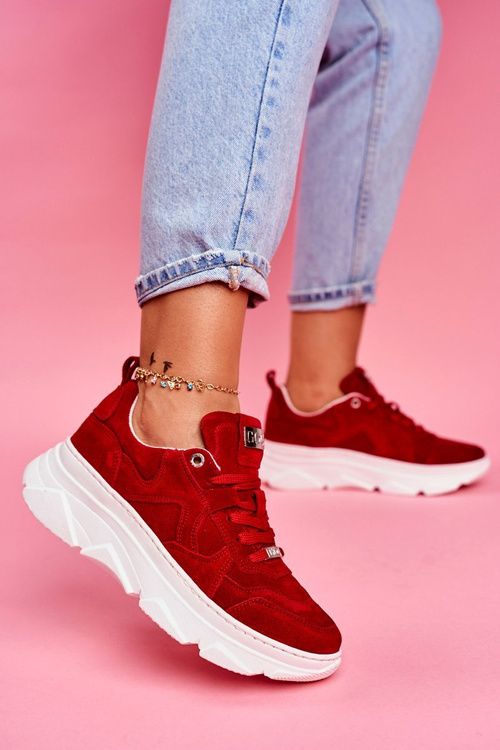 Women's Sport Leather Shoes GOE Red FF2N3017