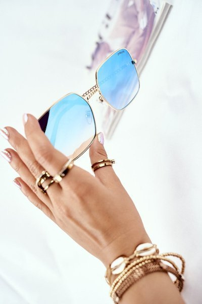 Women's Sunglasses Prius PRE-14 Gold Blue Mirror Gradient