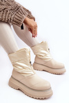 Women's Snow Boots On Thick Sole GOE MM2N4079 Beige
