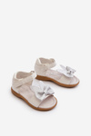 Children's Sandals With Bow Velcro Fastening White Wistala