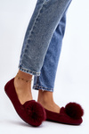 Women's Burgundy Moccasins with Fur Novas