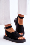 Comfortable Women's Sandals On The Platform Black Rubie