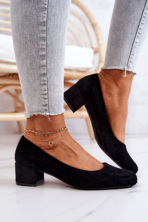 Suede Pumps On a Pillar Sergio Leone PB291 Black