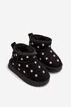 Children's snow boots with flowers black Gracina