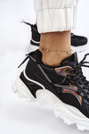 Women's Sport Shoes Laced On The Platform Black Minea