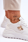 Shiny Sports Shoes With Decoration White Seneca 