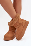 Women's Snow Boots On Platform With Buckle And Fur Camel Jesella