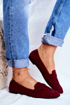 Women's Suede Moccasins CH-1M6 Maroon Laveria