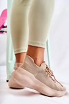 Buty Sportowe Wsuwane Damskie Beżowe Dalmiro