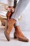 Suede Pumps On a Pillar Sergio Leone PB291 Beige