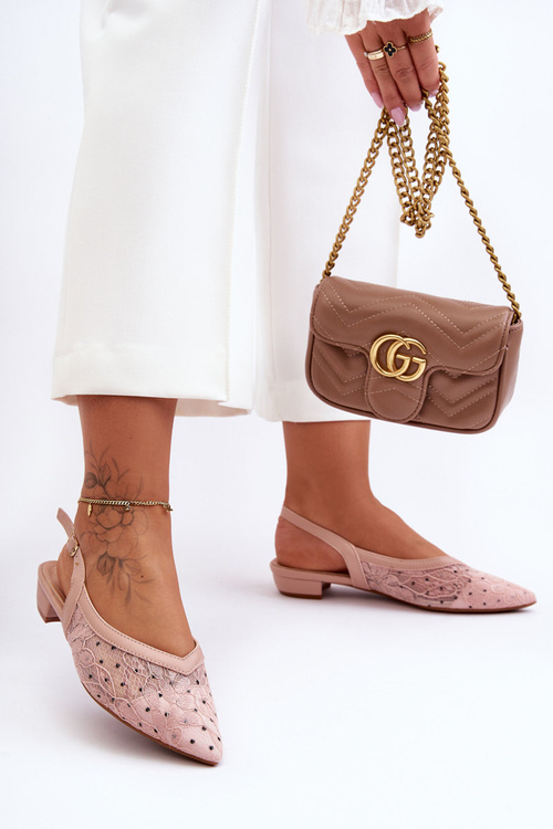 Baleriny Damskie Kropki Różowe Adore MM-818