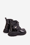 Insulated Children's Boots with Zip Patent Black Alverina