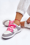 Women's Classic Double Lace Up Trainers White-Grey Jella