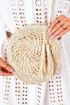 Braided Round Bag BRUNO ROSSI Beige