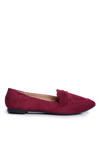 Women's Suede Moccasins CH-1M6 Maroon Laveria