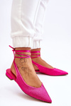 Tied Ballerinas With Rhinestones Fuchsia Mavis