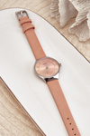 Women's Watch with Faux Leather Strap Pink Ernest E62013L