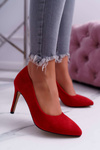 Women's Stilettos Suede Pointed Red Kiss Me