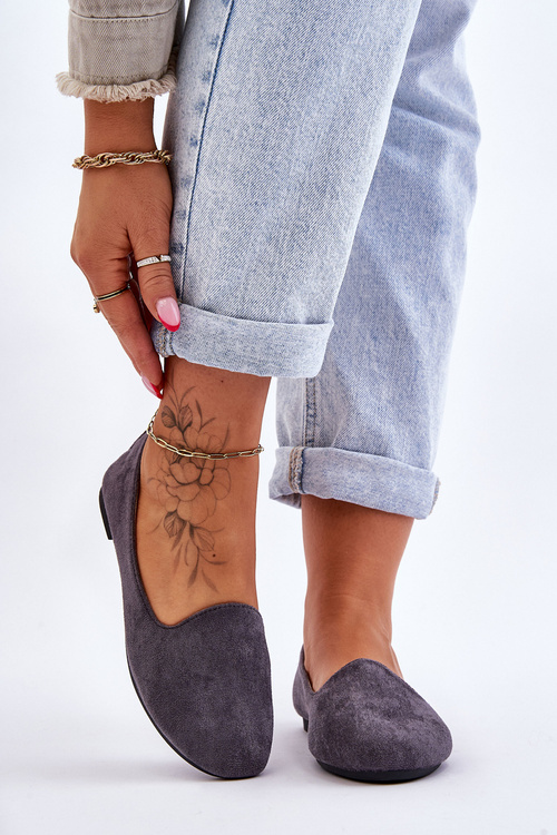 Classic Suede Ballerinas Grey Nash