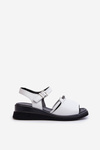Women's Leather Platform Sandals White Katte