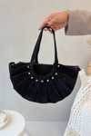 Handbag Made of Natural Suede Black Tialine