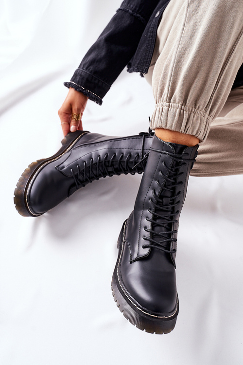 Women's Biker Boots Black Corydon
