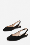 Suede Pointed Toe Ballerinas Black Daisy