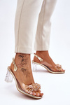 Fashionable Sandals With Beads Golden Terrance