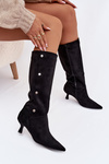 Women's Boots On Heel With Decorative Details Black Hovelle