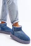 Women's Snow Boots with Glitter on Platform Blue Margella