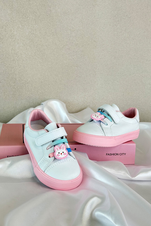 Children's Sneakers Trainers with Velcro White-Pink Pennyn