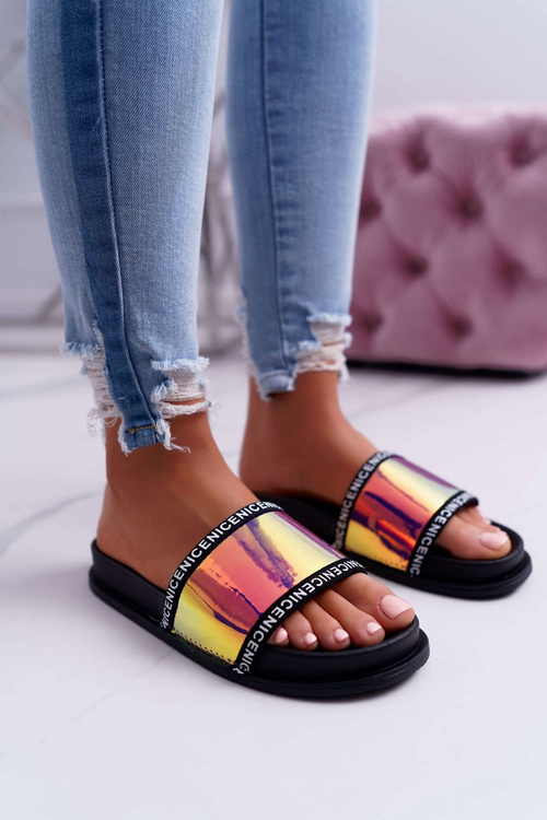 Women's Pink Iridescent Nerdo Flip Flops