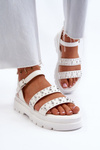 Women's Embellished Sandals White Eco Leather Arcida