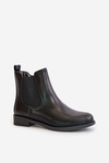 Insulated Flat Chelsea Boots With Zipper Black Tinra