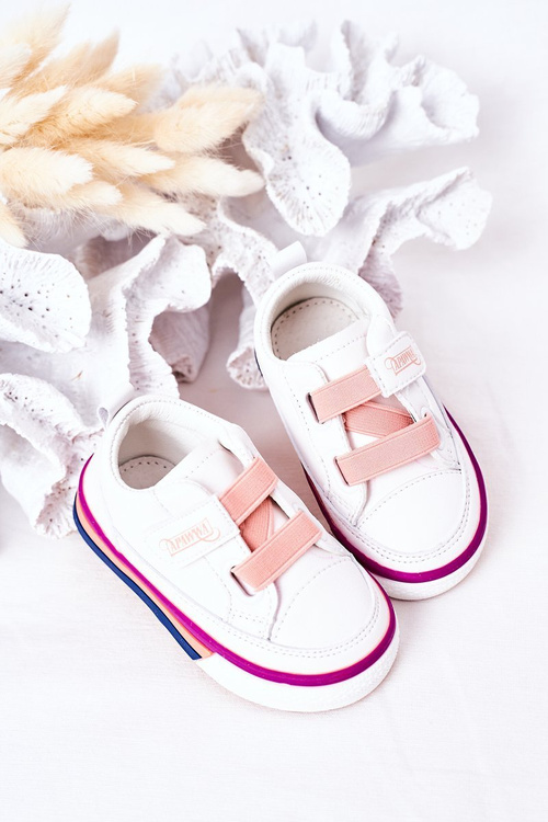 Children's Sneakers With Welt White Pink Baxter