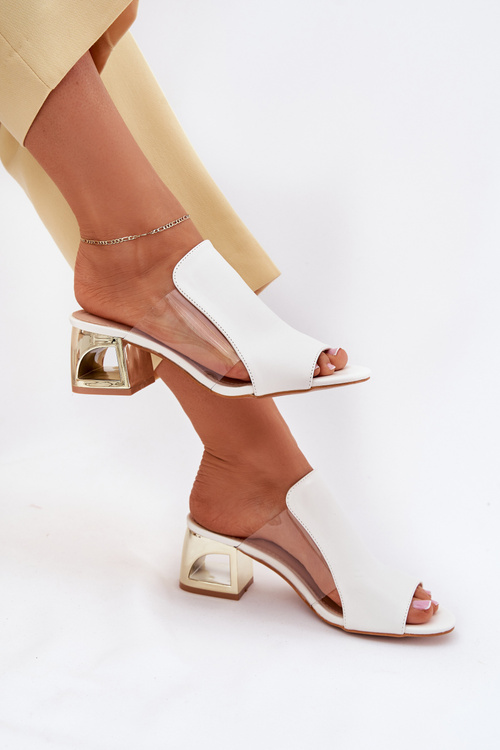 Women's Heeled Slippers White Tessira