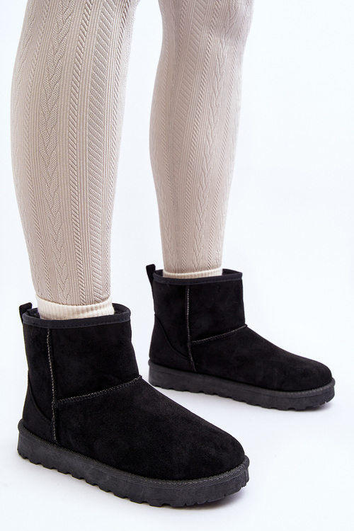 Śniegowce Eko Zamszowe Damskie Czarne Enranta Y33