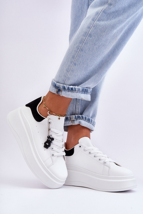 Women's Sport Shoes On Massive Platform White-Black Mariell