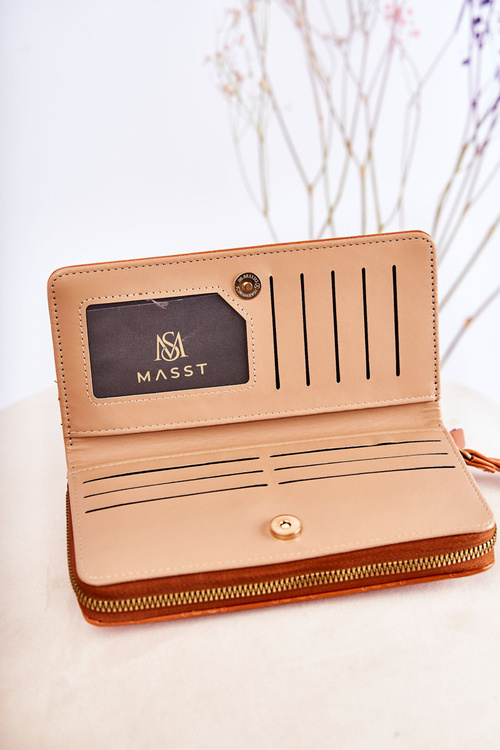 Women's Large Wallet With Ornament Light brown Fabio