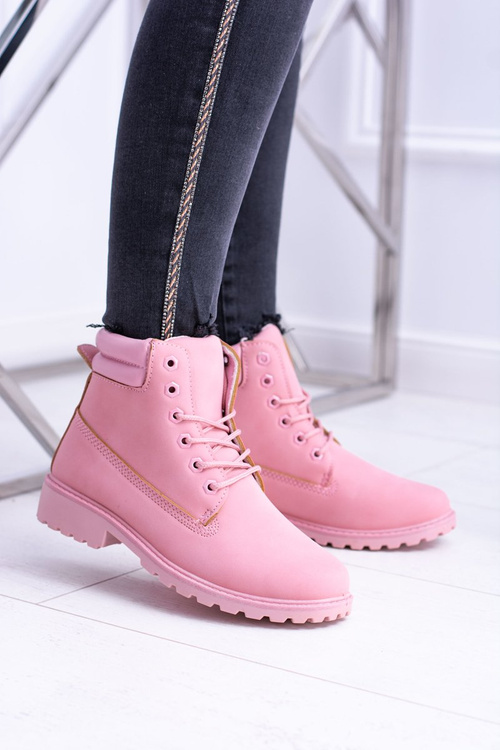 Women's Pastel Timber Boots Powder Pink Lucy