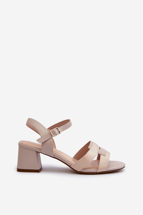 Women's High Heel Sandals in Faux Leather Sergio Leone SK894 Beige